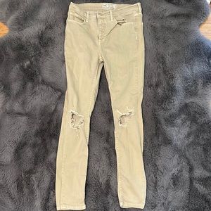 Free People tan denim skinny jeans